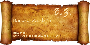 Barcza Zalán névjegykártya